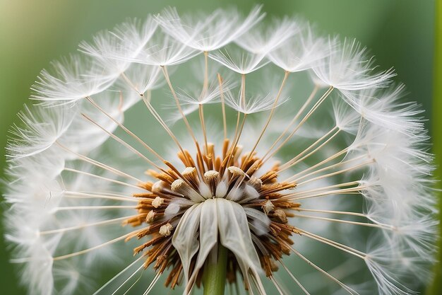 Абстрактный цветок одуванчика на фоне экстремального крупного плана Большой одуванчик на естественном фоне