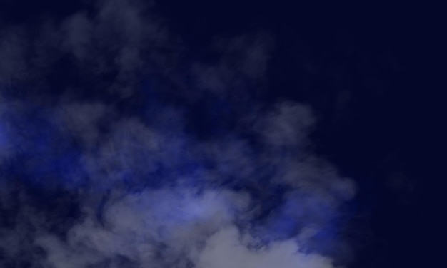 Abstract dark background Blue smoke Science experiment concept