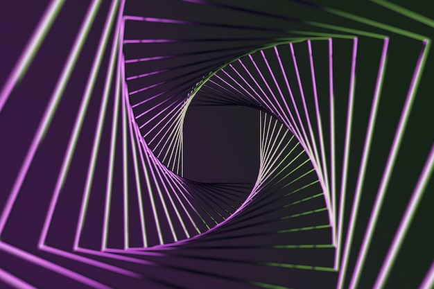 Abstract dark background with bright purple spokes spiral