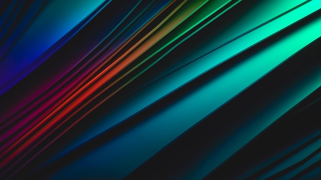 Abstract dark background with colored lines generative ai