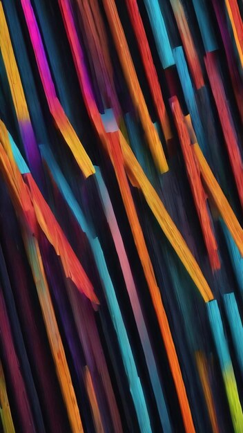 Abstract dark background with colorful stripes 3d render