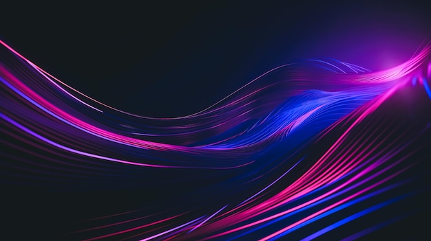 Abstract dark background with purple lines generative AI