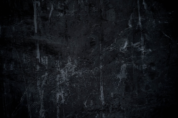 Photo abstract dark black paint with brush and cement wall texture background