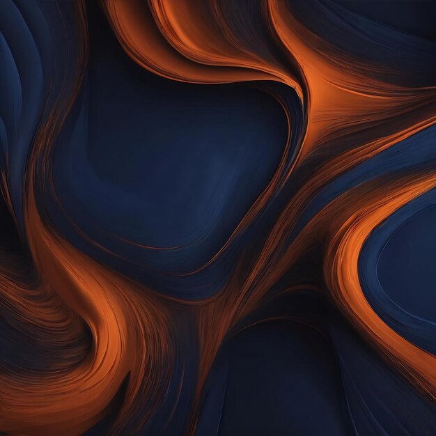 Abstract dark blue and orange background with some smooth lines in it