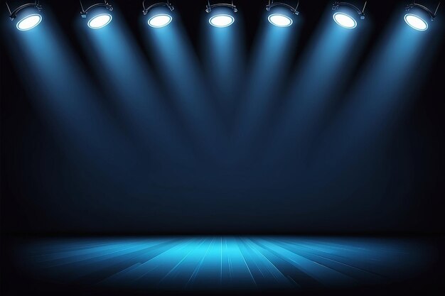 Photo abstract dark blue studio background with lighting on stage vector illustration