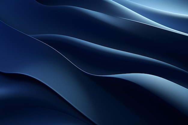 抽象的な濃い青の波状の波の背景にラインデザインAIが生成