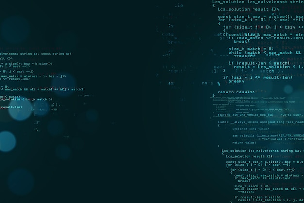 抽象的な暗いコーディングの背景とテキスト