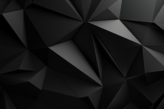 Photo abstract dark d background with black polygonal pattern