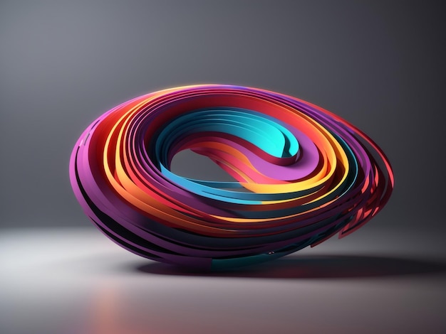 Abstract Dark Flowing Shape with a Line of Color