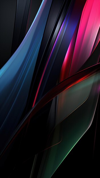 Abstract dark futuristic glowing waves wallpaper