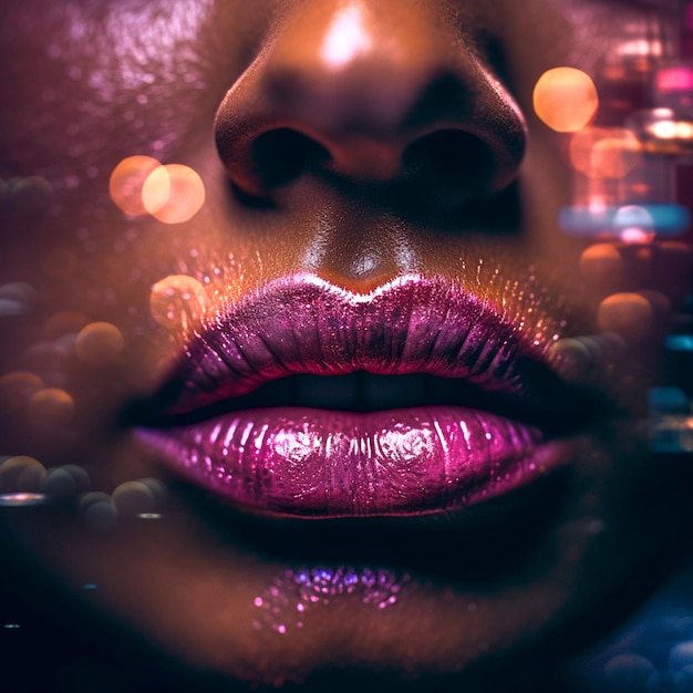 Фото Абстрактные темные глянцевые губы латинских женщин