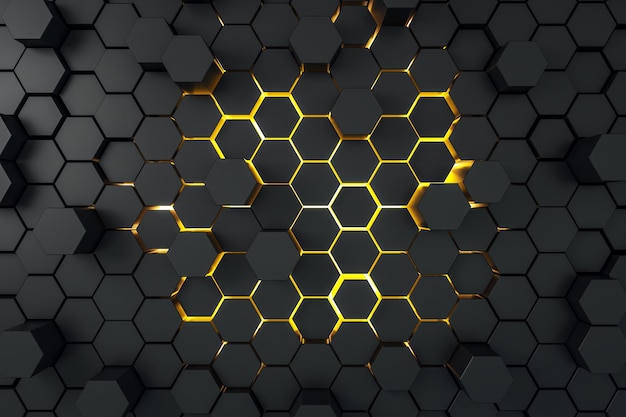 Abstract dark hexagon wallpaper