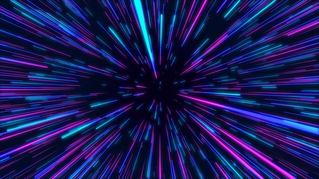 Abstract data flow tunnel radial lines Explosion star background