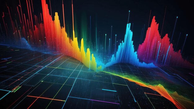 Abstract data visualisatie met levendige kleurgradiënten ideaal voor business tech en analytics