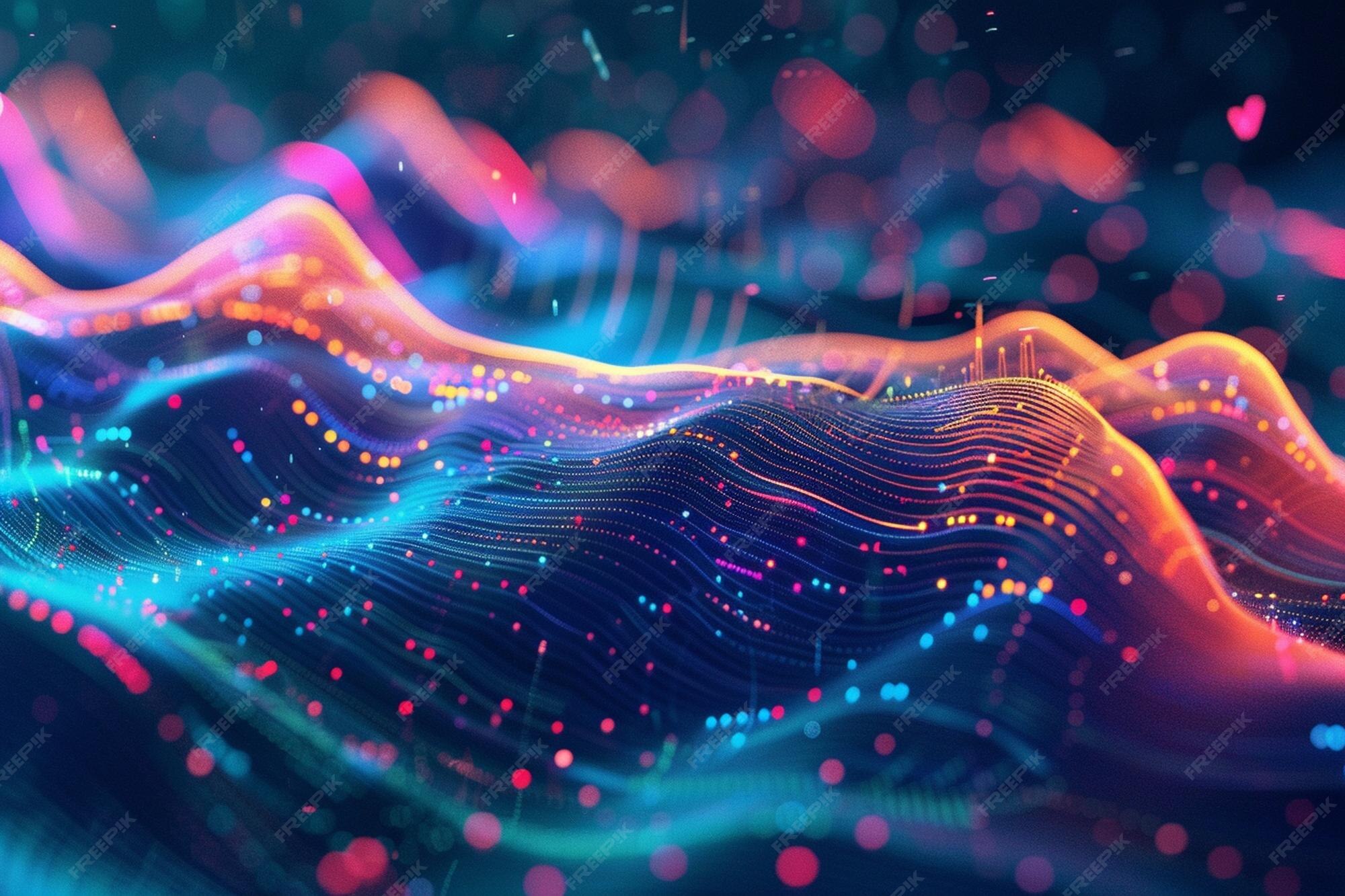 Premium Photo | An abstract data visualization landscape with colo ...