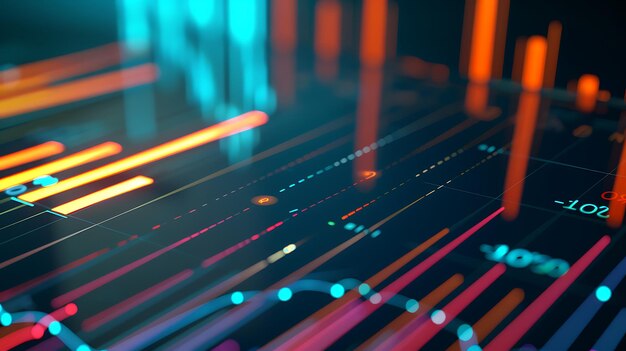 Abstract Data Visualization with Lines and Numbers | Premium AI ...