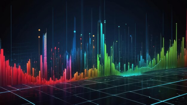 abstract data visualization with vibrant color gradients ideal for business tech and analytics