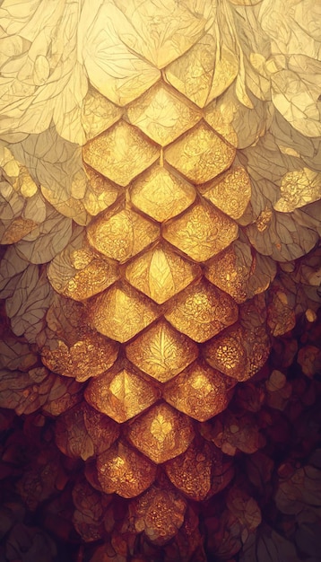 Abstract decorative golden metal background Artistic modern elegant luxury design 3D illustration