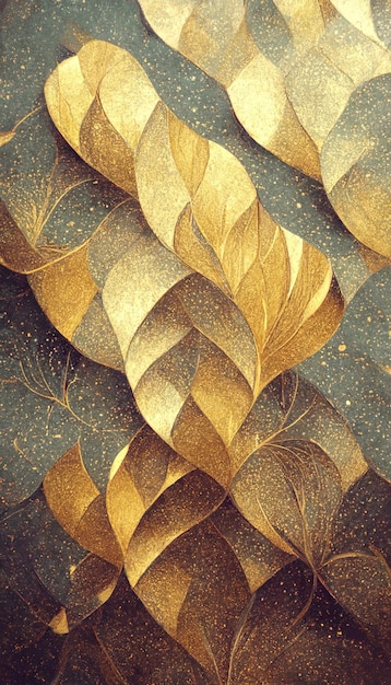 Abstract decorative golden metal background Artistic modern elegant luxury design