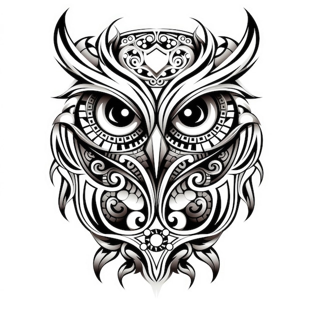 Abstract decorative owl portrait