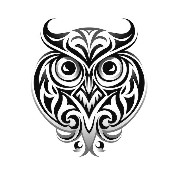 Abstract decorative owl portrait