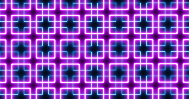 Abstract decorative pattern from purple and blue neon squares