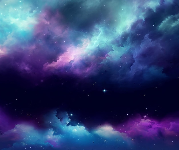 An abstract deep purple space environment