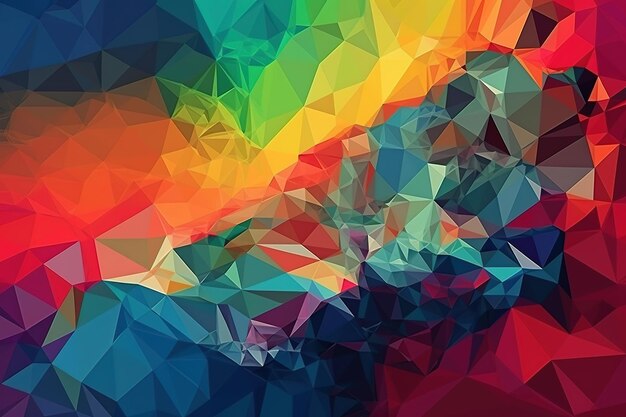 Photo abstract delaunay voronoi trianglify color diagram background illustration generative ai