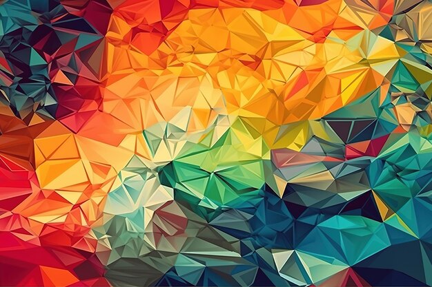 Photo abstract delaunay voronoi trianglify color diagram background illustration generative ai