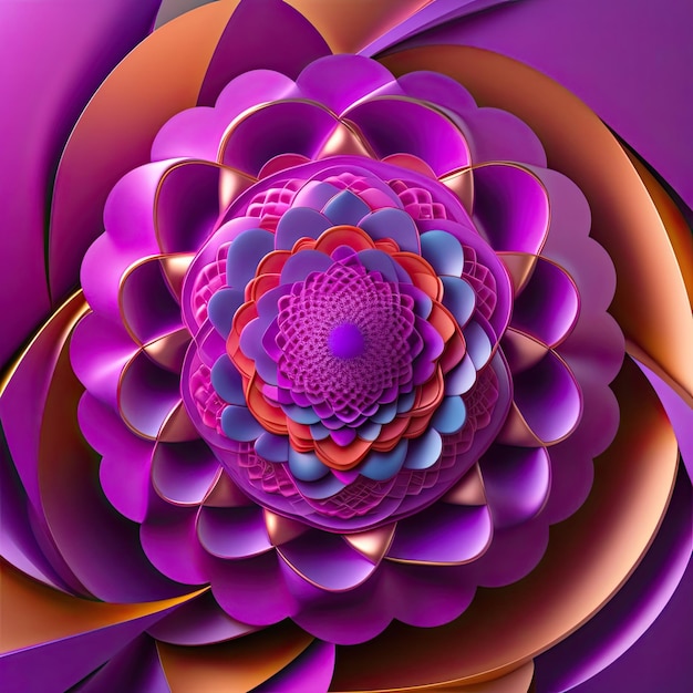 Abstract Design 3D Violet Background