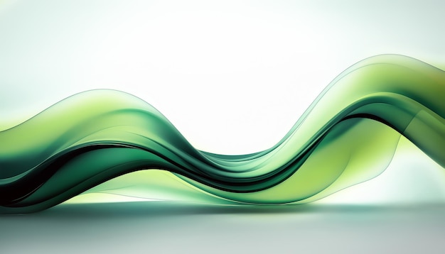 Photo abstract design background with green silky wave