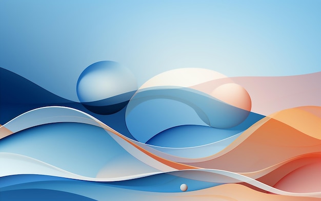 Foto sfondo di design astratto con forme e cerchi su uno sfondo blu sfondo di colore astratto