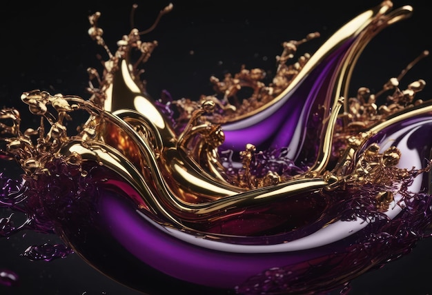 abstract design on black background with purple liquid