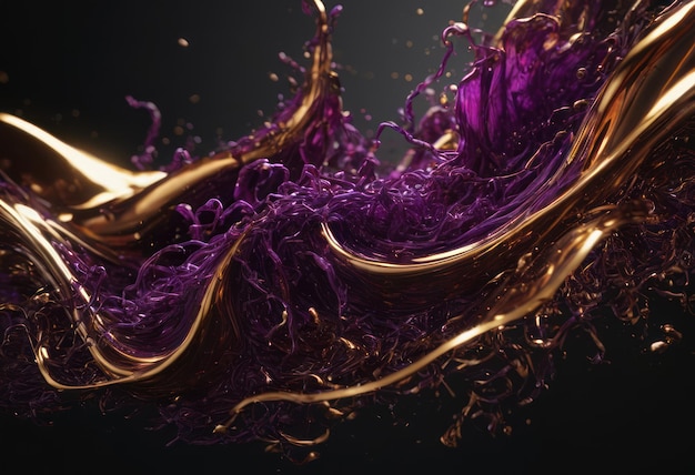 abstract design on black background with purple liquid