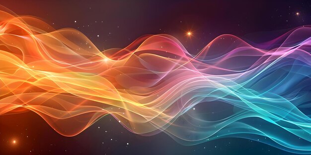 abstract design vibrant wave pattern background with stars and glowing lines concept abstract design vibrant wave pattern background stars glowing lines
