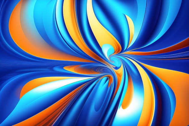 Photo an abstract design with a blue and orange swirl pattern.