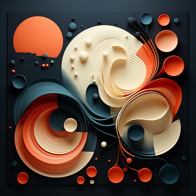 abstract design with filled circle material on background in contrast color