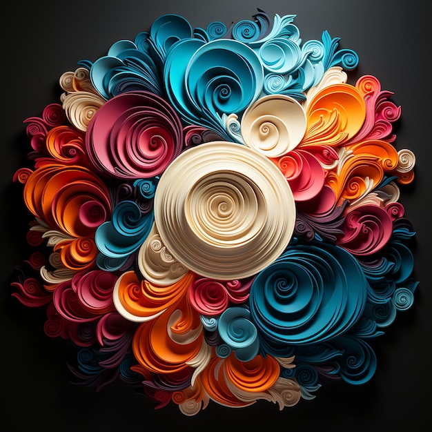 абстрактный дизайн с заполненным материалом круга на фоне контрастного цвета