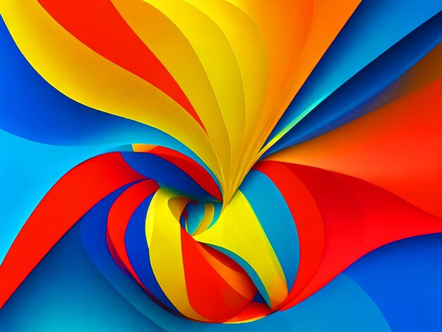 abstract design with gradient color of yellow blue and red 4k image download