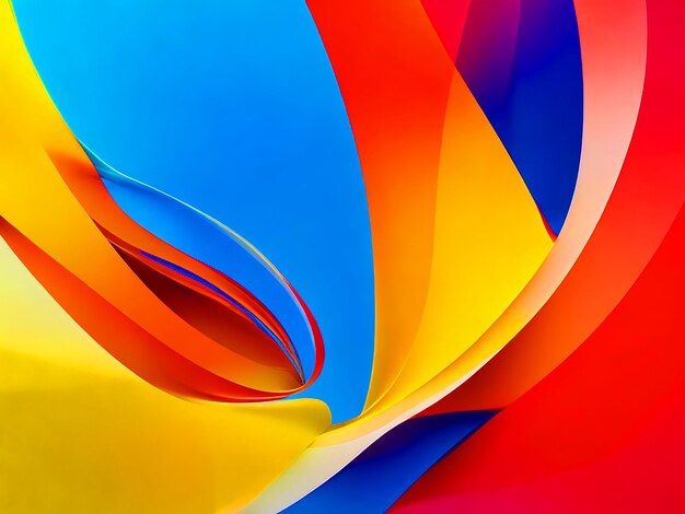 Abstract design with gradient color of yellow blue and red 4k image download