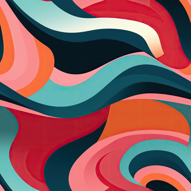 Abstract design with wavy colors and bold patterns tiled