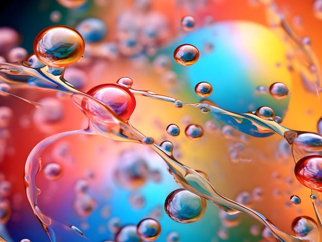 Abstract desktop wallpaper background with flying bubbles high resolution