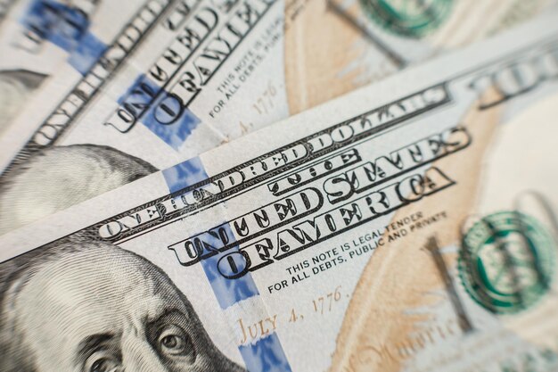 Abstract Detail of the Newly Design US One Hundred Dollar Bill