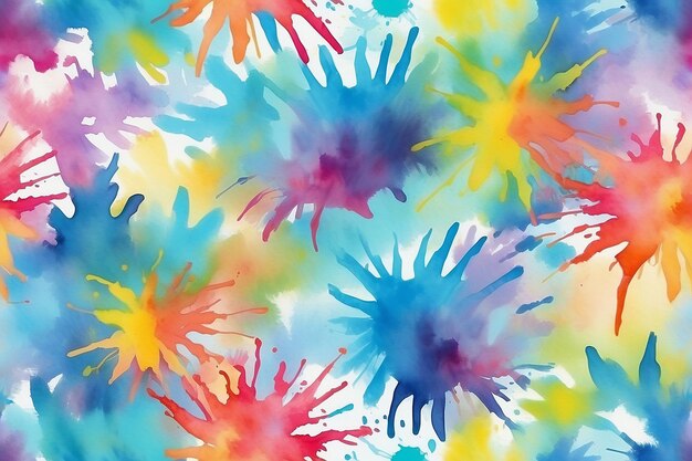 Abstract digitaal Handschilderen Tie Dye aquarel penseelstreken vlekken spatten naadloze patroon met onscherpe achtergrond