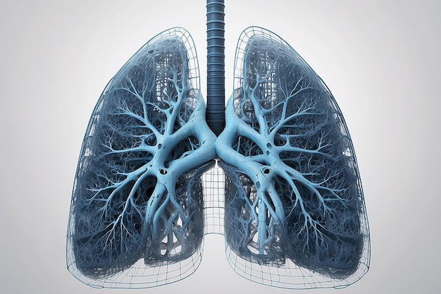 Abstract digitaal raster menselijke longen