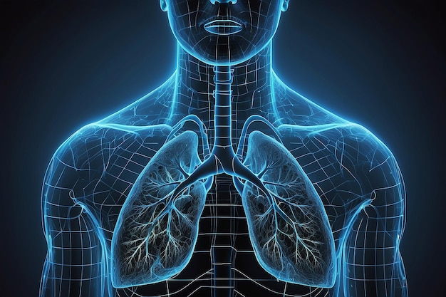 Abstract digitaal raster menselijke longen