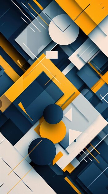 Abstract Digital Art with Geometric Shapes and Color Blocks