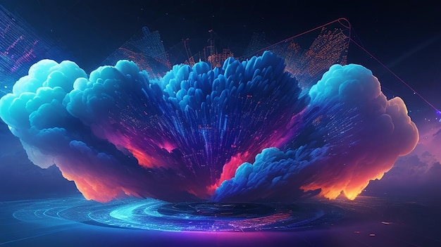 Abstract Digital Background for Big Data and Cloud Computing