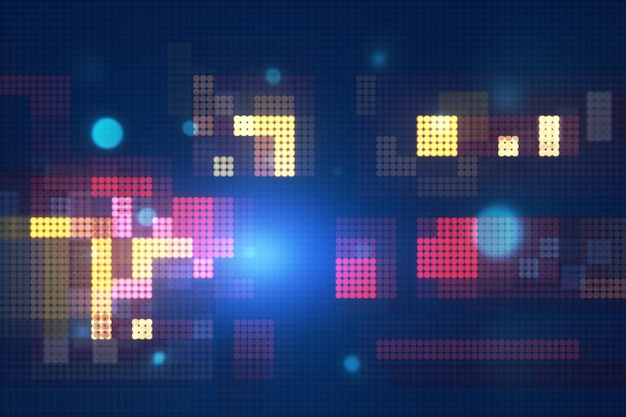 Abstract digital background stylized as old pixel video game
retro effect 3d rendering