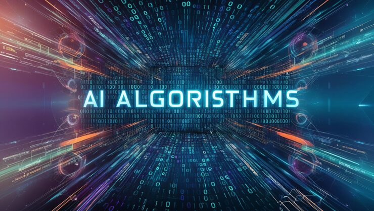 Photo an abstract digital background with binary code and ai algorithms running in the background binary